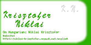 krisztofer niklai business card
